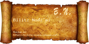 Bilitz Noémi névjegykártya